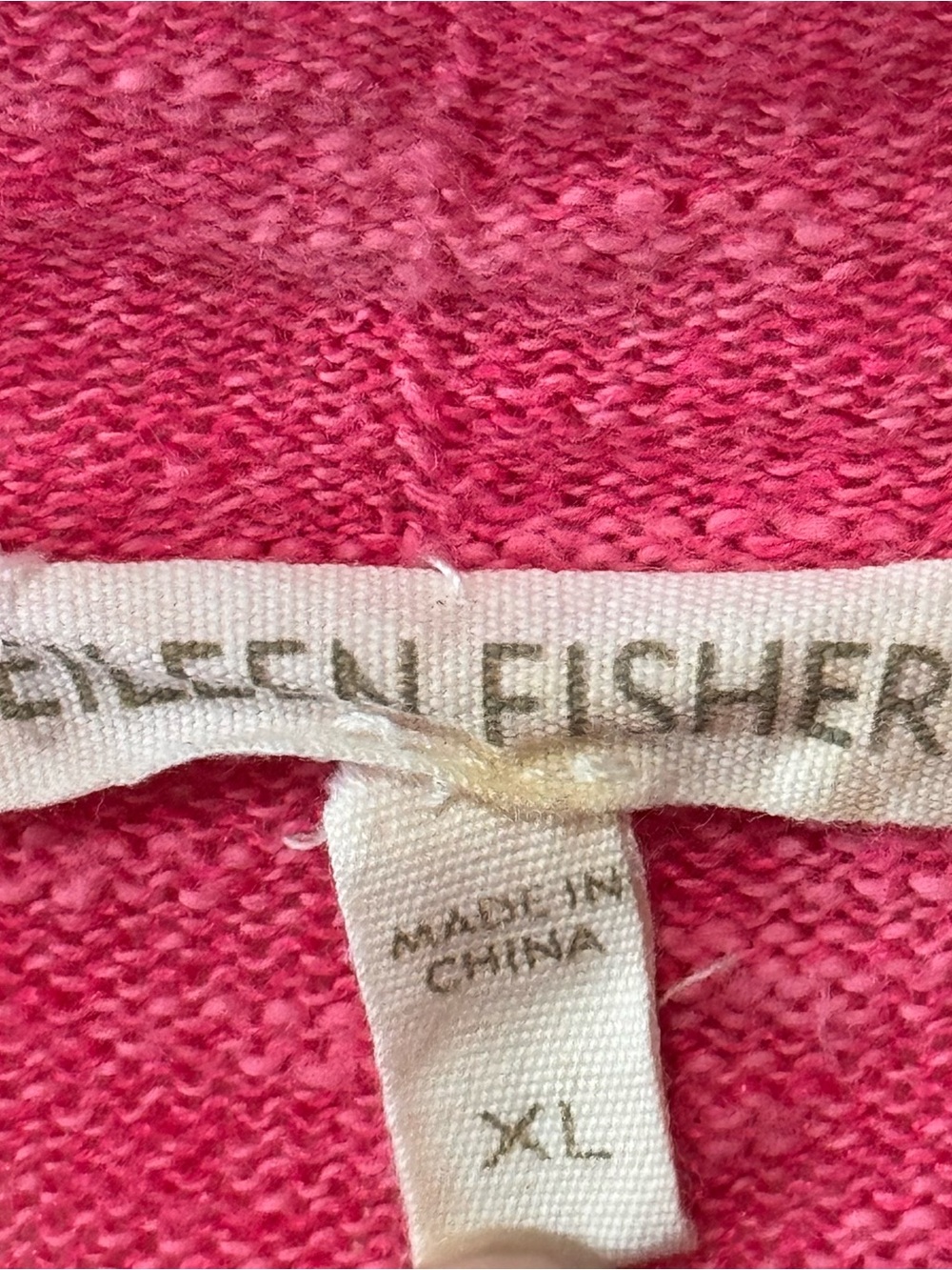 EILEEN FISHER Pink Organic Linen Cotton Blend Half Skeeve Cardigan - Picture 6 of 7